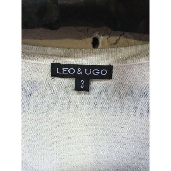 2-PC Leo & Ugo Metallic Short Sleeve Sweater Top Cardigan Set Twinset Size 3 - Picture 10 of 12